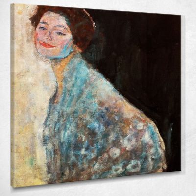 Portrait Of A Lady In White Unfinished Gustav Klimt kg28 canvas print 