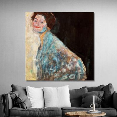 Portrait Of A Lady In White Unfinished Gustav Klimt kg28 canvas print 