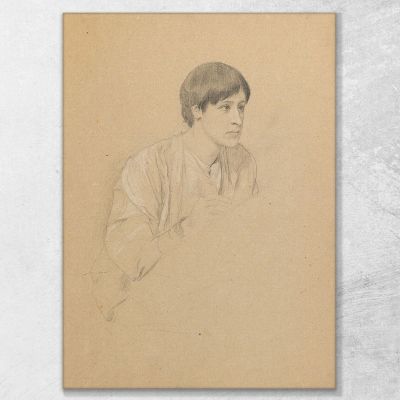 Drawing Young Man Gustav Klimt kg91 canvas print 