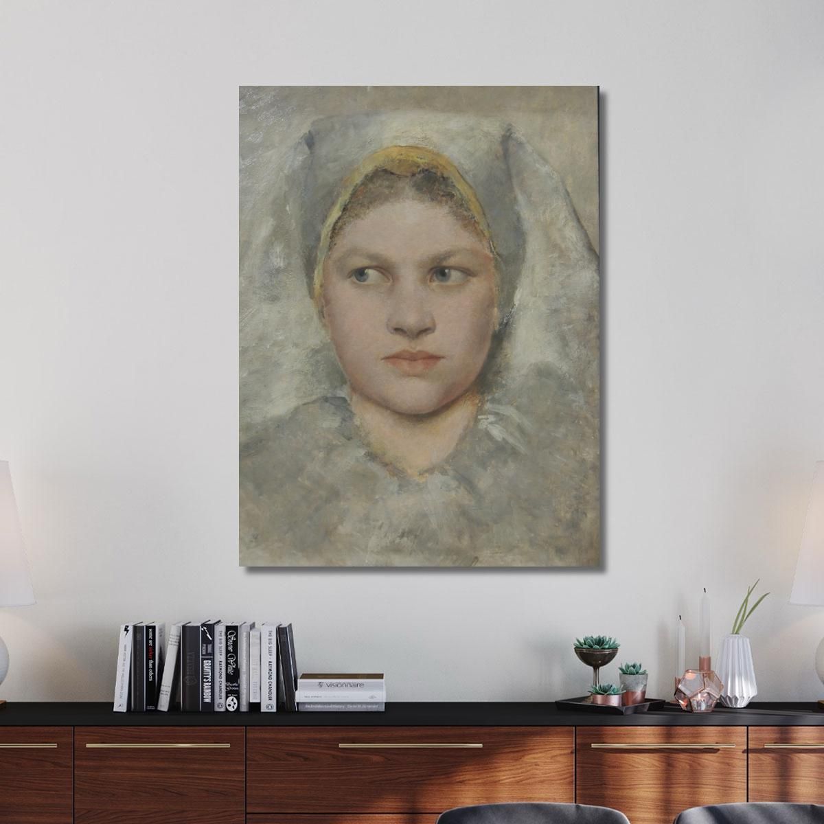 Head Study Of A Girl Von Hana Gustav Klimt kg98 canvas print 