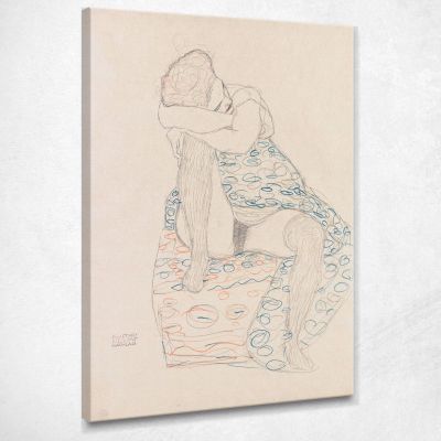 Seated Figure With Gathered Up Skirt Gustav Klimt kg129 canvas print 