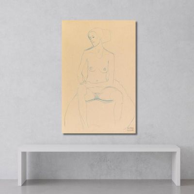 Seated Nude Girl From The Front With Tackled Legs Gustav Klimt kg130 canvas print 