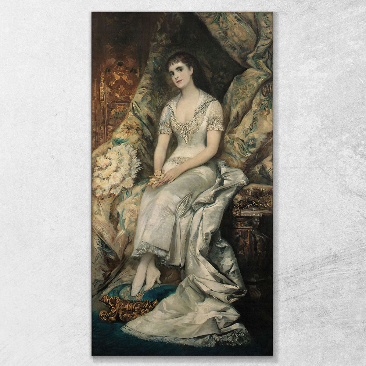 A Portrait Of A Seated Lady Possibly Countess Bianca Teschenberg Hans Makart hmk1 canvas print 