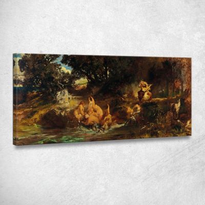 Die Nixen And Der Tiger The Mermaids And The Tiger Hans Makart hmk16 canvas print 