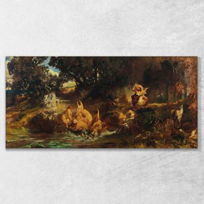 Die Nixen And Der Tiger The Mermaids And The Tiger Hans Makart hmk16 canvas print 