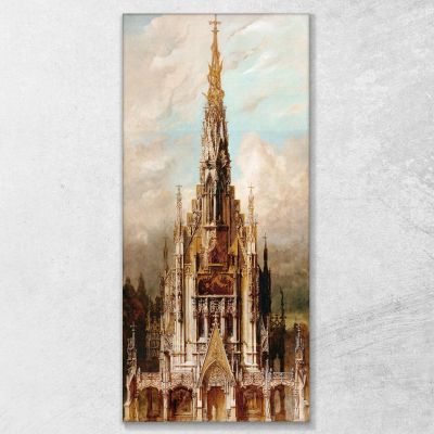 Gothic Burial Church Of St. Michael Tower Façade Hans Makart hmk26 canvas print 