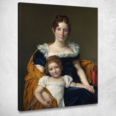 Portrait Of The Comtesse Vilain Xiiii And Her Daughter Jacques Louis David jld9 canvas print 