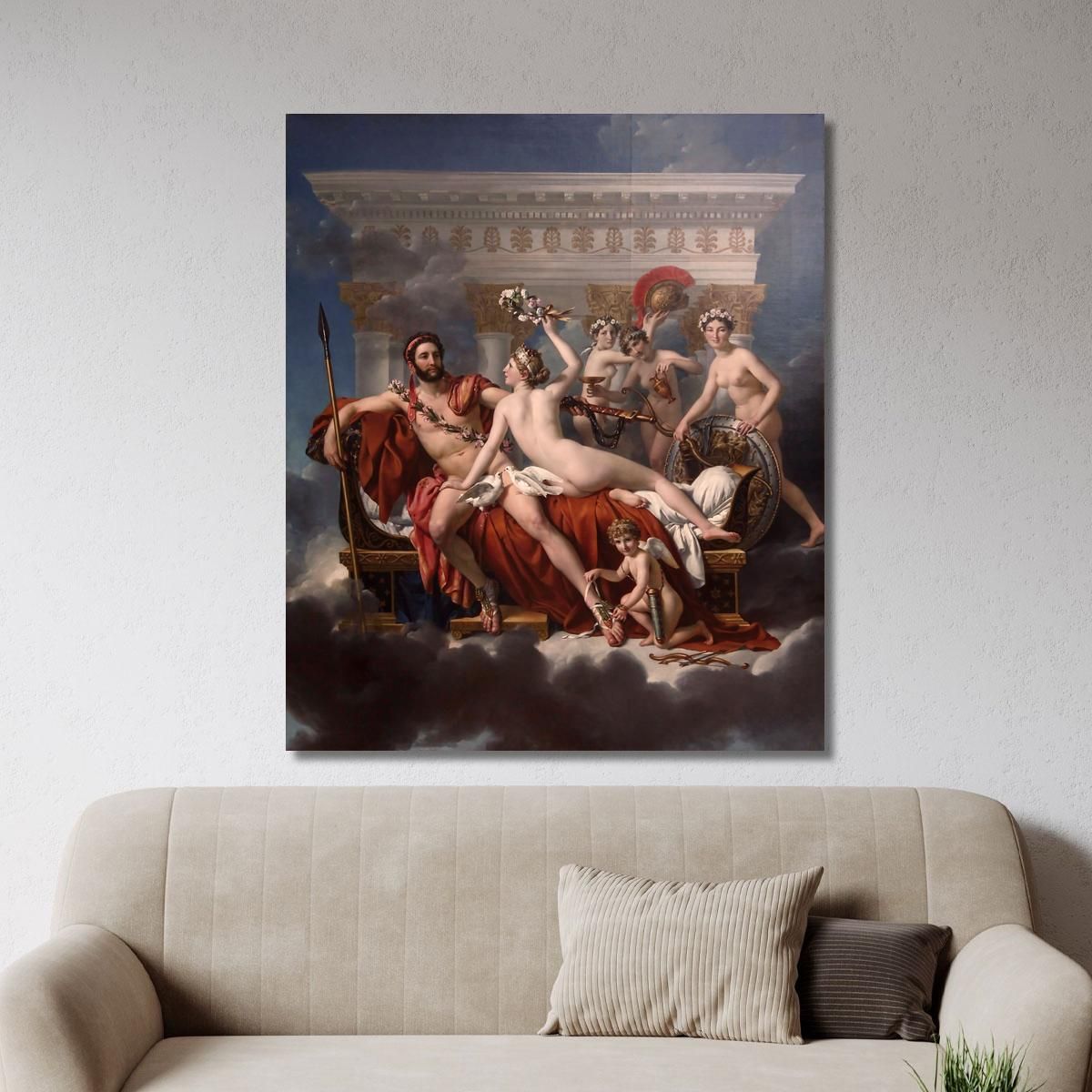 Mars Being Disarmed By Venus Jacques Louis David jld19 canvas print 