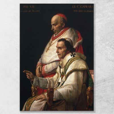 Portrait Of Pope Pius Vii And Cardinal Caprara Jacques Louis David jld26 canvas print 