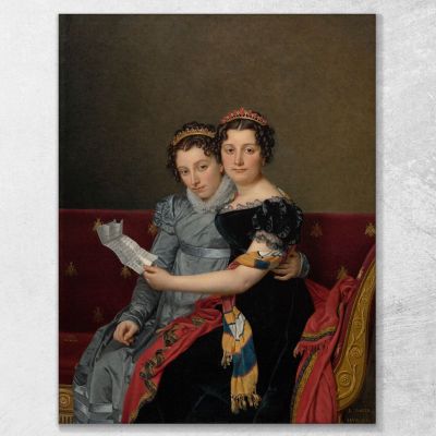 Portrait Of The Sisters Zenaide And Charlotte Bonaparte Jacques Louis David jld29 canvas print 