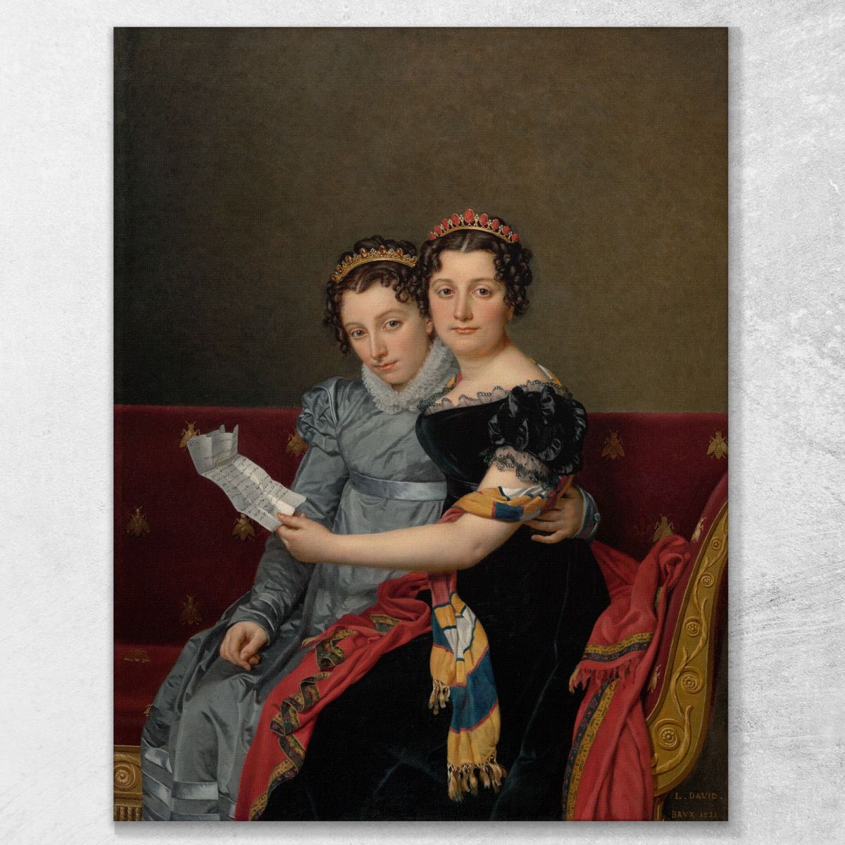 Portrait Of The Sisters Zenaide And Charlotte Bonaparte Jacques Louis David jld29 canvas print 