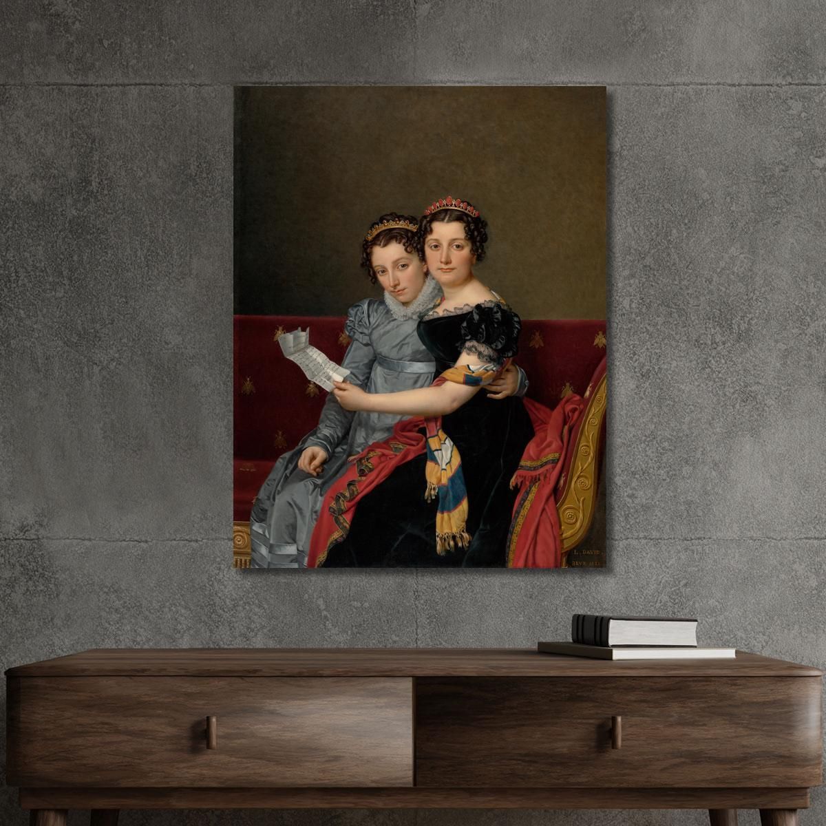 Portrait Of The Sisters Zenaide And Charlotte Bonaparte Jacques Louis David jld29 canvas print 