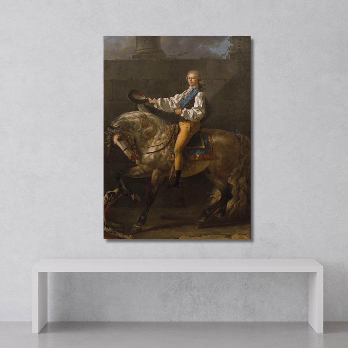 Equestrian Portrait Of Stanislaw Kostka Potocki Jacques Louis David jld57 canvas print 