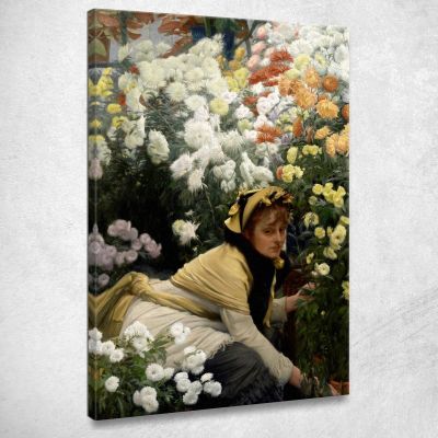 Chrysanthemums James Tissot jts12 canvas print 