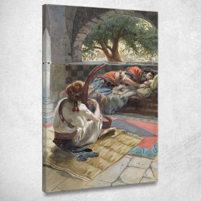David Plays The Harp Before Saul James Tissot jts18 canvas print 