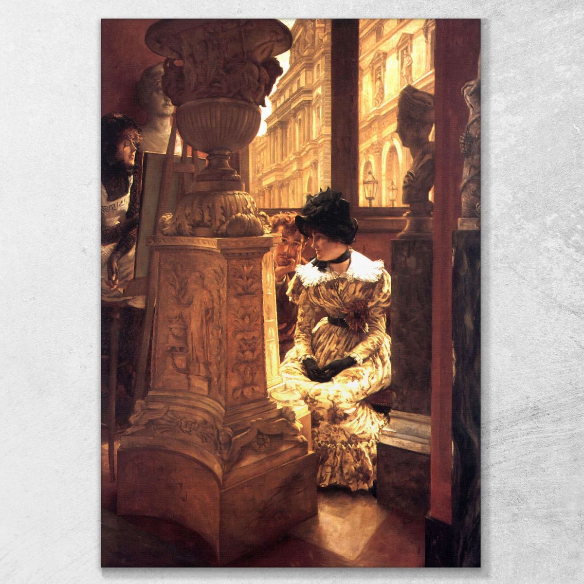 In The Louvre L Esthetique James Tissot jts26 canvas print 