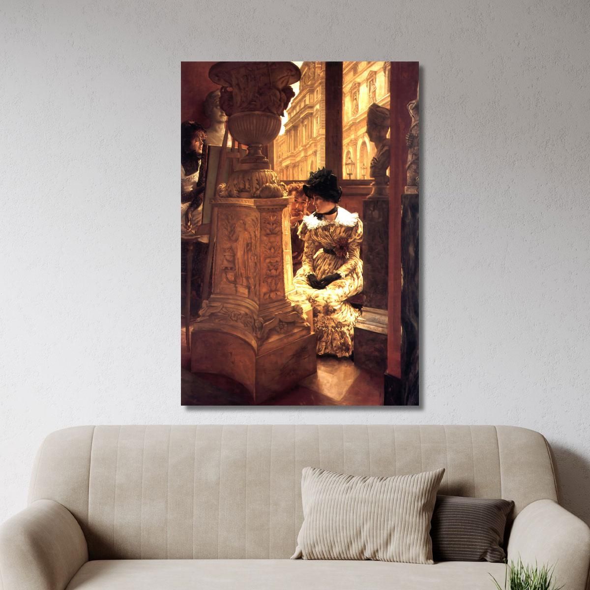 In The Louvre L Esthetique James Tissot jts26 canvas print 