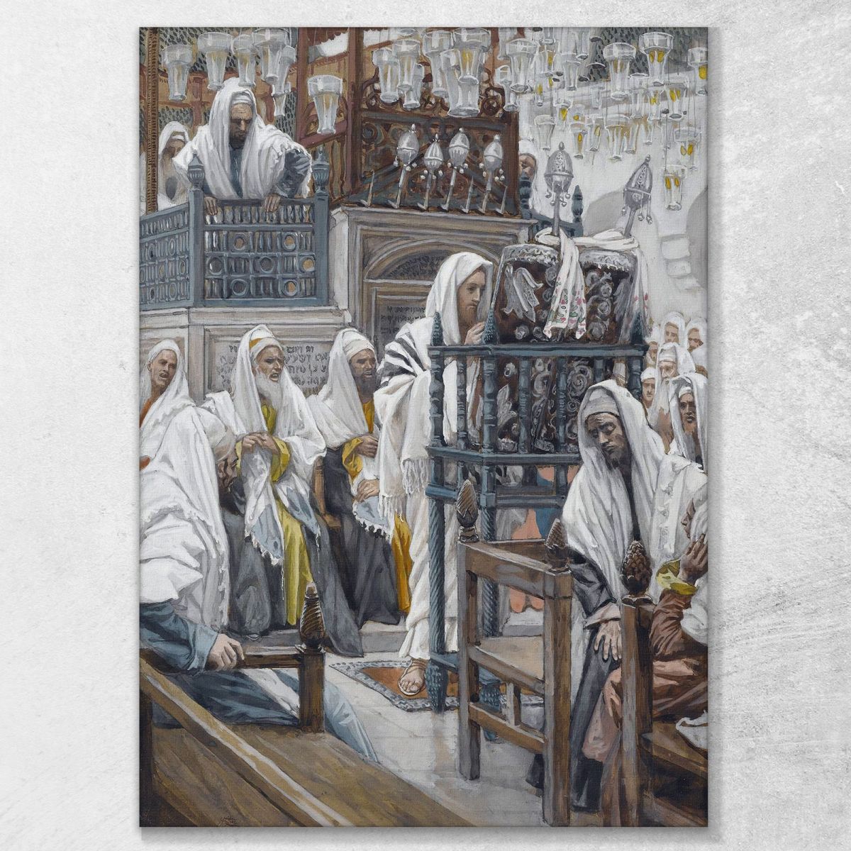 Jesus Unrolls The Book In The Synagogue James Tissot jts41 canvas print 