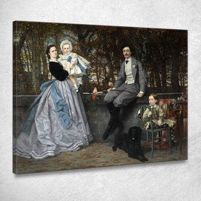 Portrait Of The Marquis And Marchioness Of Miramon And Their Children James Tissot jts80 canvas print 