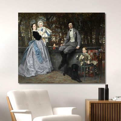 Portrait Of The Marquis And Marchioness Of Miramon And Their Children James Tissot jts80 canvas print 