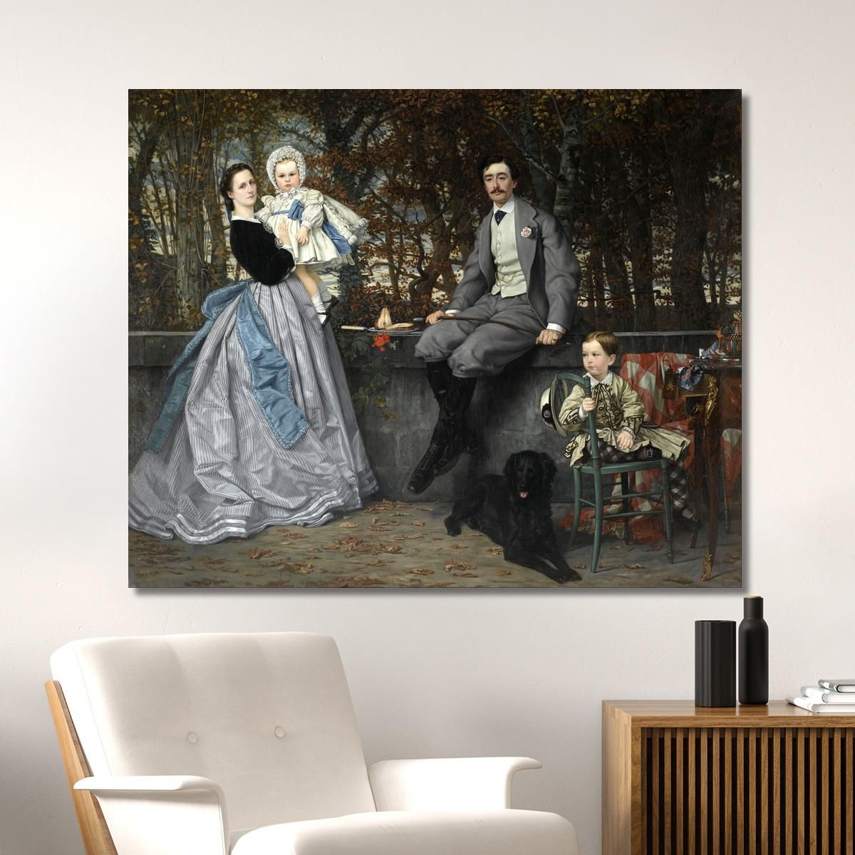 Portrait Of The Marquis And Marchioness Of Miramon And Their Children James Tissot jts80 canvas print 