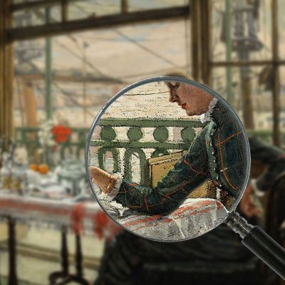 Room Overlooking The Harbour James Tissot jts87 canvas print