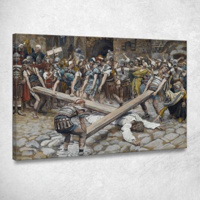 Simon The Cyrenian Compelled To Carry The Cross With Jesus James Tissot jts94 canvas print 