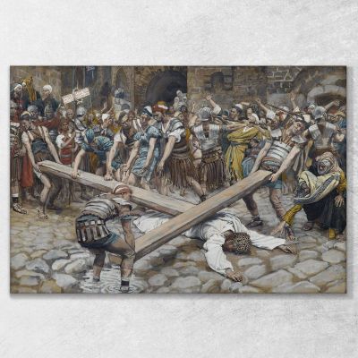 Simon The Cyrenian Compelled To Carry The Cross With Jesus James Tissot jts94 canvas print 