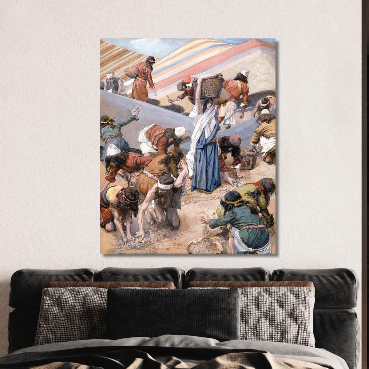 The Gathering Of The Manna James Tissot jts119 canvas print 