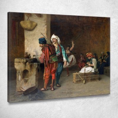 Cafe House Cairo Casting Bullets Jean-Léon Gérôme jlg31 canvas print 