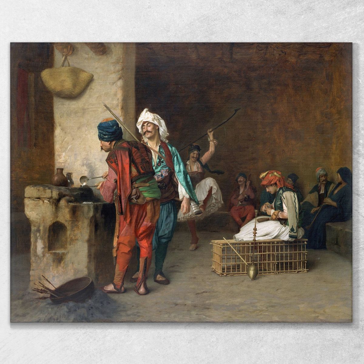 Cafe House Cairo Casting Bullets Jean-Léon Gérôme jlg31 canvas print 