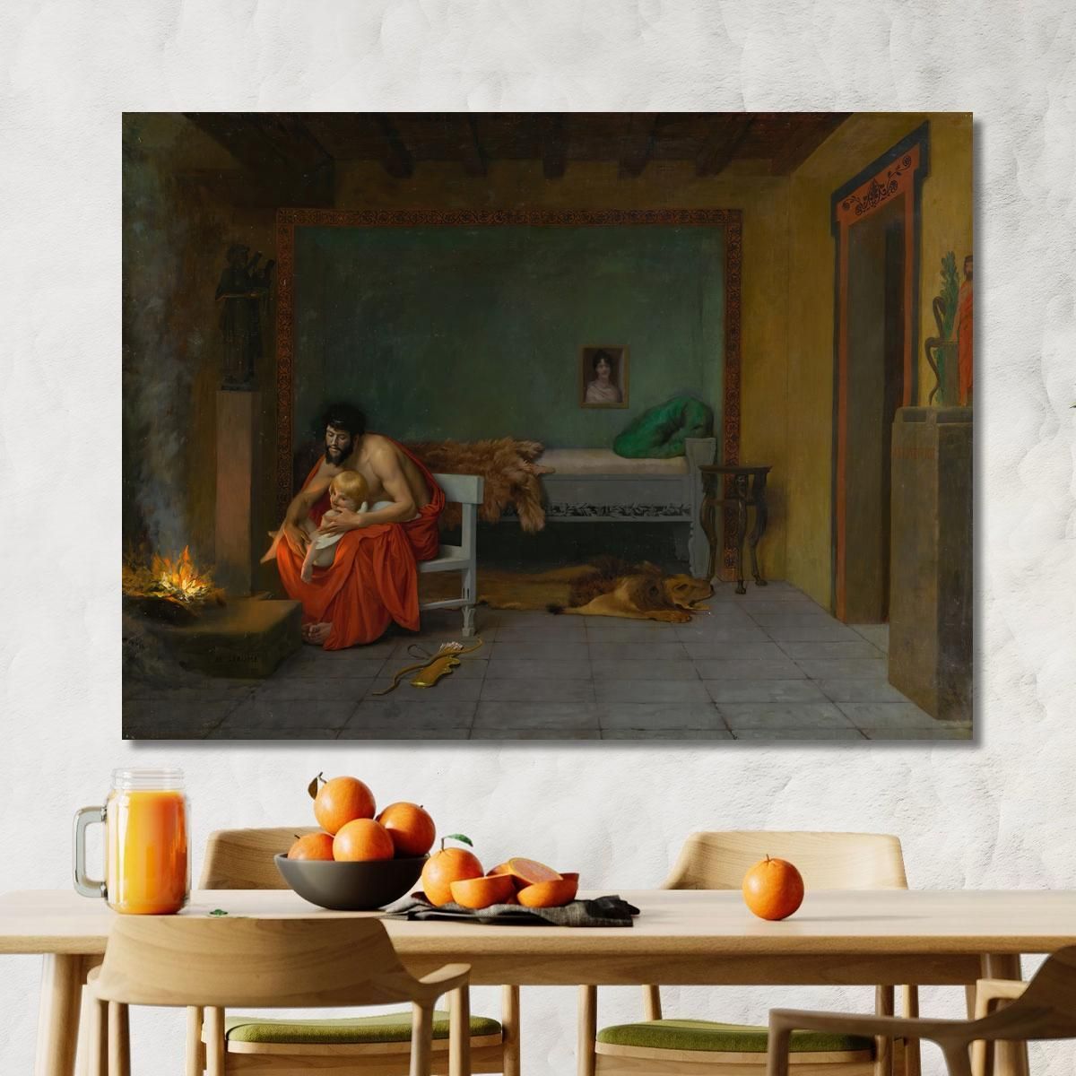 Cupid'S Shivering Limbs The Embers Warm Jean-Léon Gérôme jlg42 canvas print 