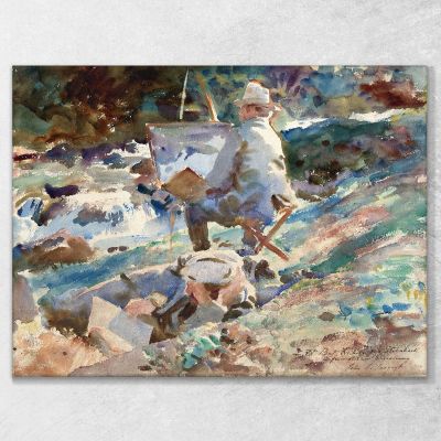 An Artist At His Easel John Singer Sargent jss13 canvas print 