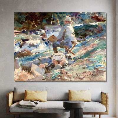 An Artist At His Easel John Singer Sargent jss13 canvas print 