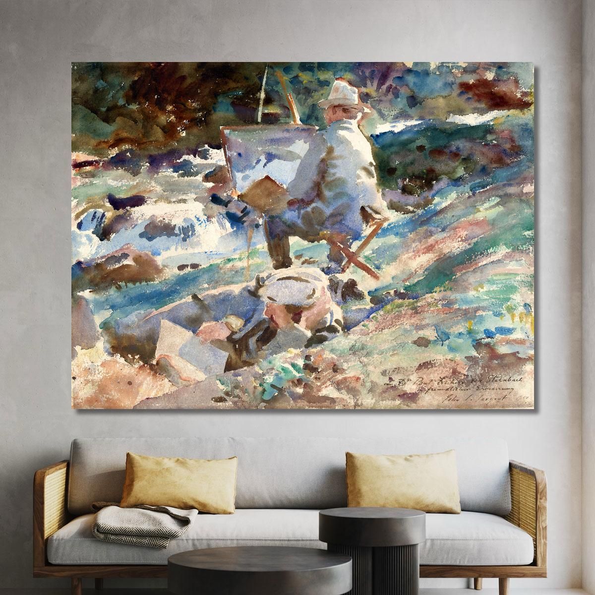 An Artist At His Easel John Singer Sargent jss13 canvas print 