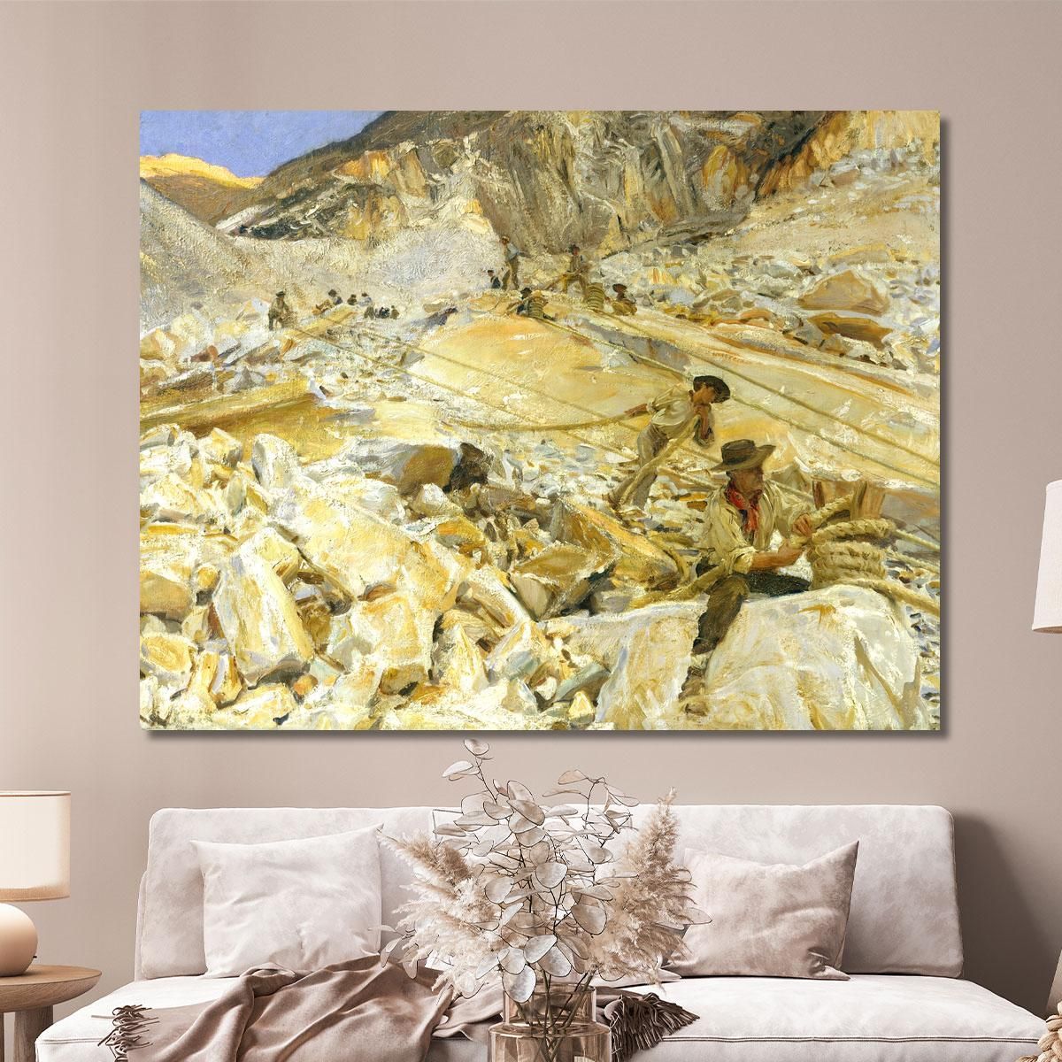 Bringing Down Marble From The Quarries To Carrara John Singer Sargent jss30 canvas print 