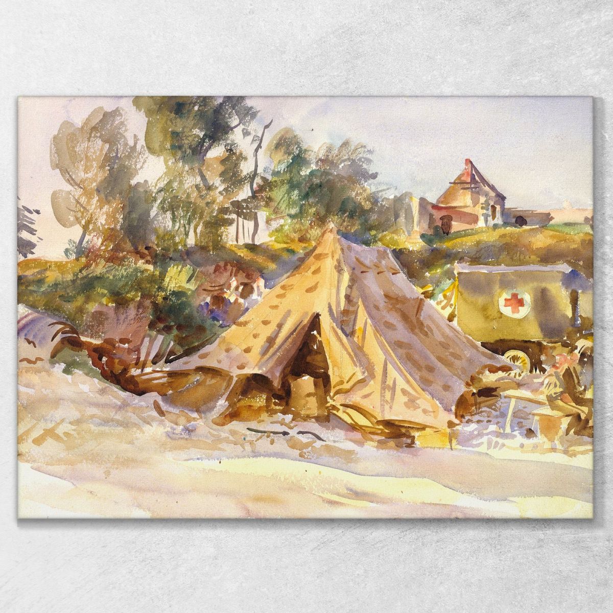 Camp With Ambulance John Singer Sargent jss36 canvas print 