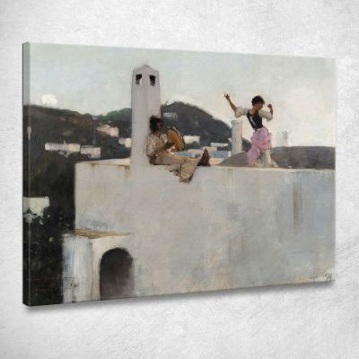 Capri Girl On A Rooftop John Singer Sargent jss39 canvas print 