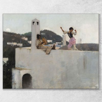 Capri Girl On A Rooftop John Singer Sargent jss39 canvas print 
