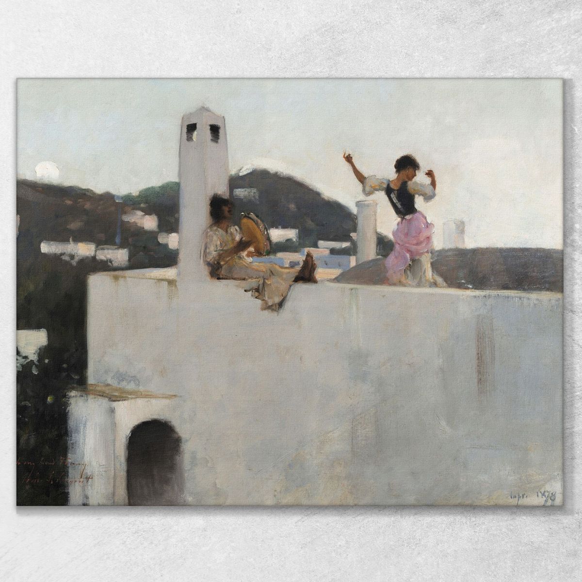 Capri Girl On A Rooftop John Singer Sargent jss39 canvas print 