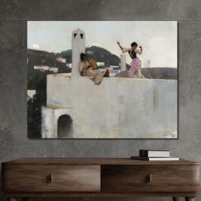 Capri Girl On A Rooftop John Singer Sargent jss39 canvas print 