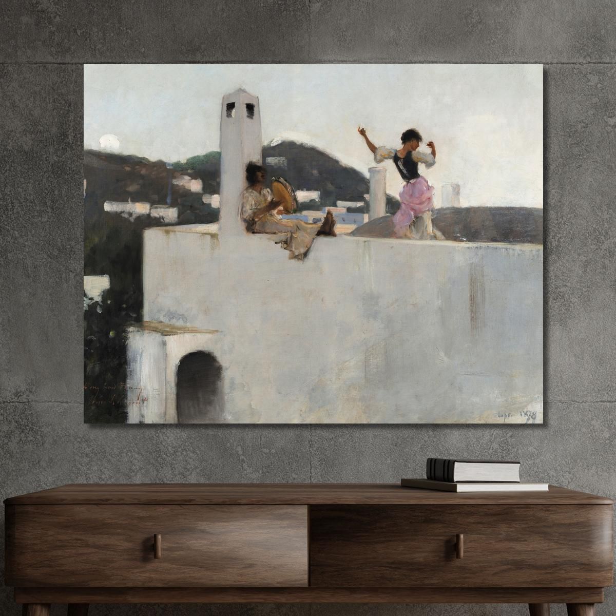 Capri Girl On A Rooftop John Singer Sargent jss39 canvas print 