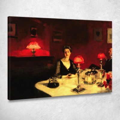 The Port Glass At Dinner Table At Night John Singer Sargent jss135 canvas print 