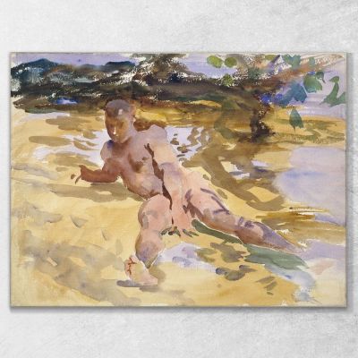 Man On Beach Florida John Singer Sargent jss153 canvas print 