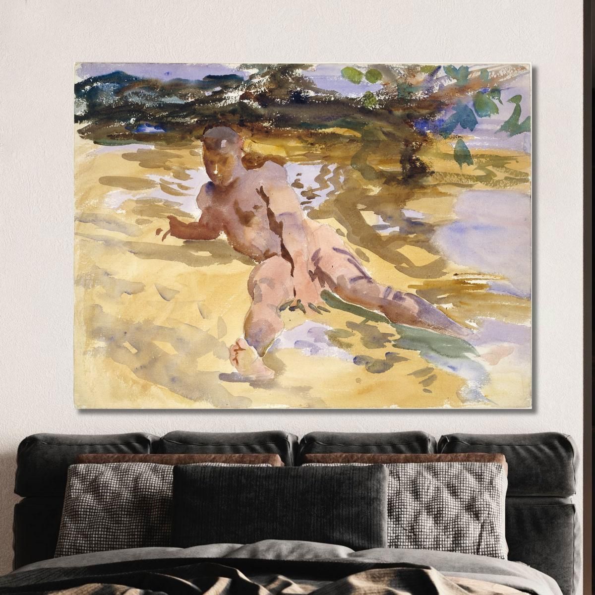 Man On Beach Florida John Singer Sargent jss153 canvas print 