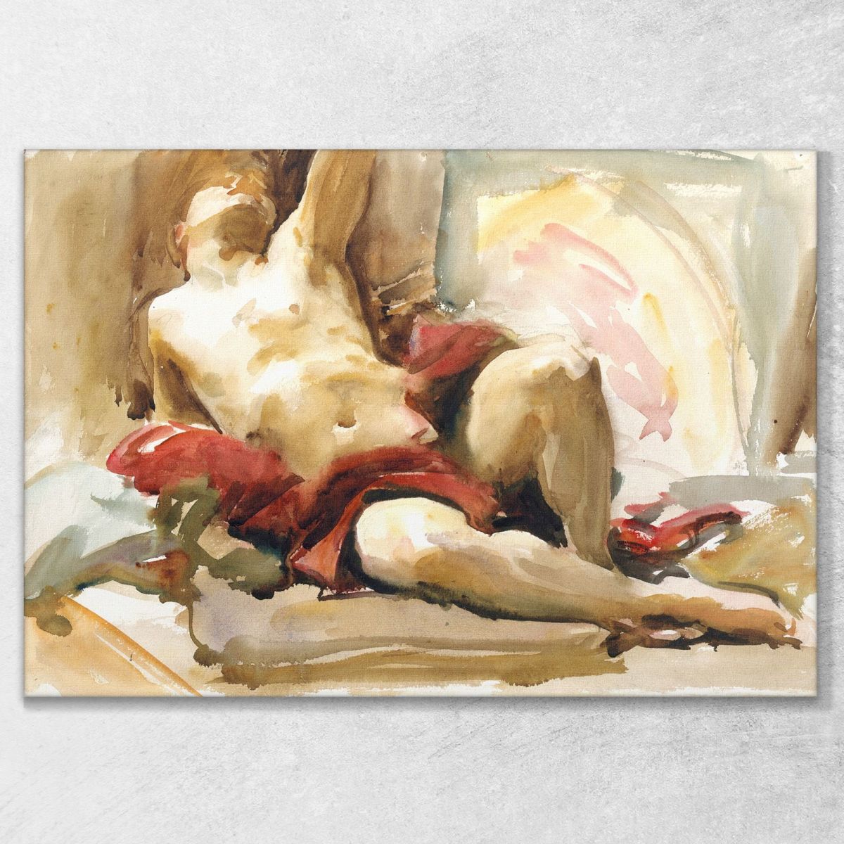 Man With Red Drapery John Singer Sargent jss155 canvas print 
