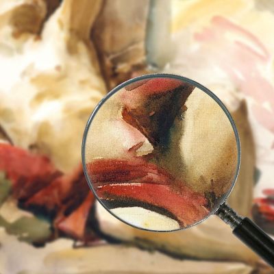Man With Red Drapery John Singer Sargent jss155 canvas print