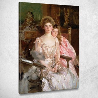 Mrs. Fiske Warren Gretchen Osgood And Her Daughter Rachel John Singer Sargent jss189 canvas print 