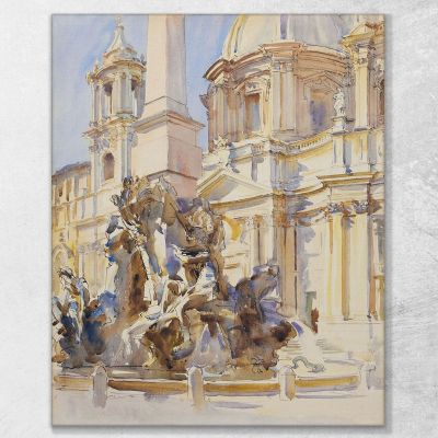 Piazza Navona Rome John Singer Sargent jss215 canvas print 