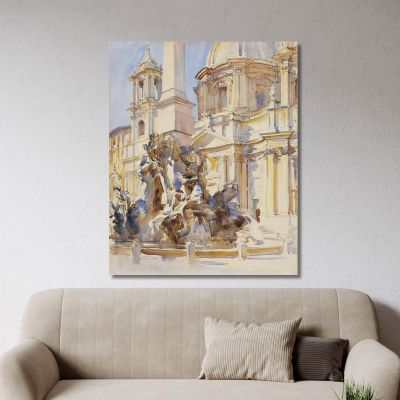 Piazza Navona Rome John Singer Sargent jss215 canvas print 